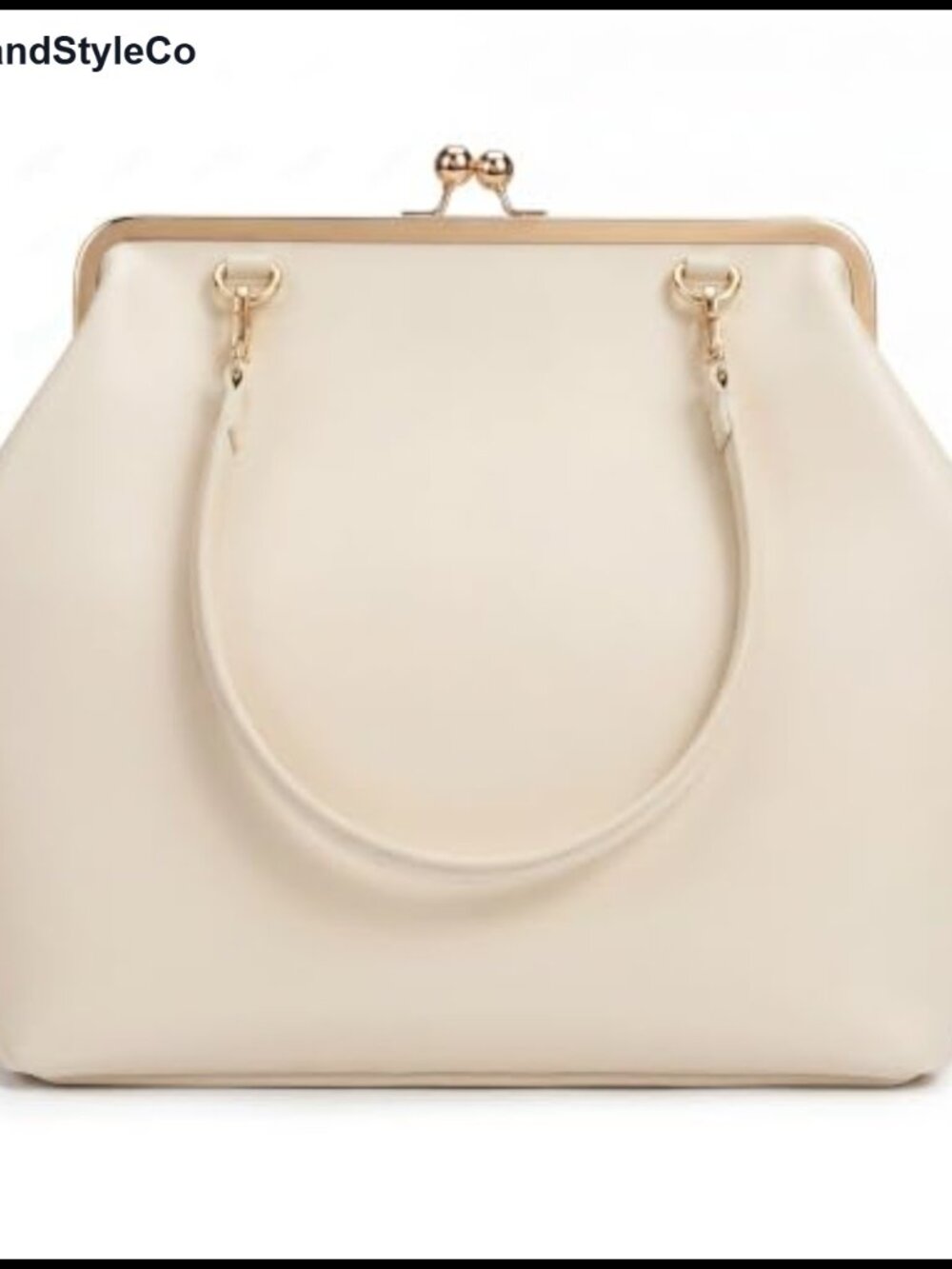 Kiss Lock Frame Handbag PU Leather Shoulder Tote Hobo Clutch Purse Women Work